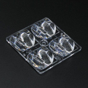 ALSP50D4LEDT3VS-B, Линза для светодиода 5050/3030, Type III Very Short - Sport Lighting эфф=90%, 50x50мм H:9,66мм, PC