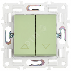 SKANDY Выключатель жалюзи 10А SK-V12G мятный IEK SK-V15-0-10-K06