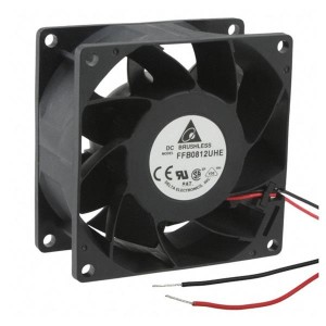 FFB0812UHE, Вентиляторы постоянного тока DC Tubeaxial Fan, 80x38mm, 12VDC, Ball Bearing, Lead Wires