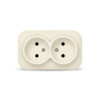 Изображение товара Розетка 2-м ОП 10А IP20 без заземл. сл. кость 1427