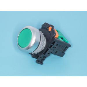 TN2BFG-1A, Кнопка управления плоская, без фиксации, d 30 мм, НР, зеленая