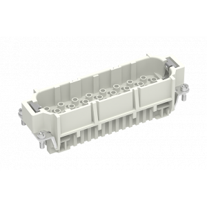 Вилочная контактная вставка SD-064-MC, Вилочная контактная вставка, обжимная фиксация, 64 полюса + PE, типоразмер 24B, 250V, 10A, (обжимные контакты поставляются отдельно)