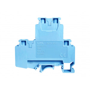 Этажная клемма JUT1-10/2-BE, Этажная клемма, 2 этажа, тип фиксации провода: винтовой, номинальное сечение: 10 мм кв., 57A, 500V, ширина: 10,2 мм, цвет: синий, тип монтажа: DIN35