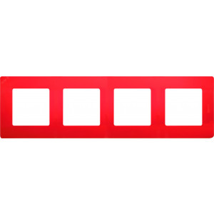 ETIKA Рамка 4 поста красная 672534