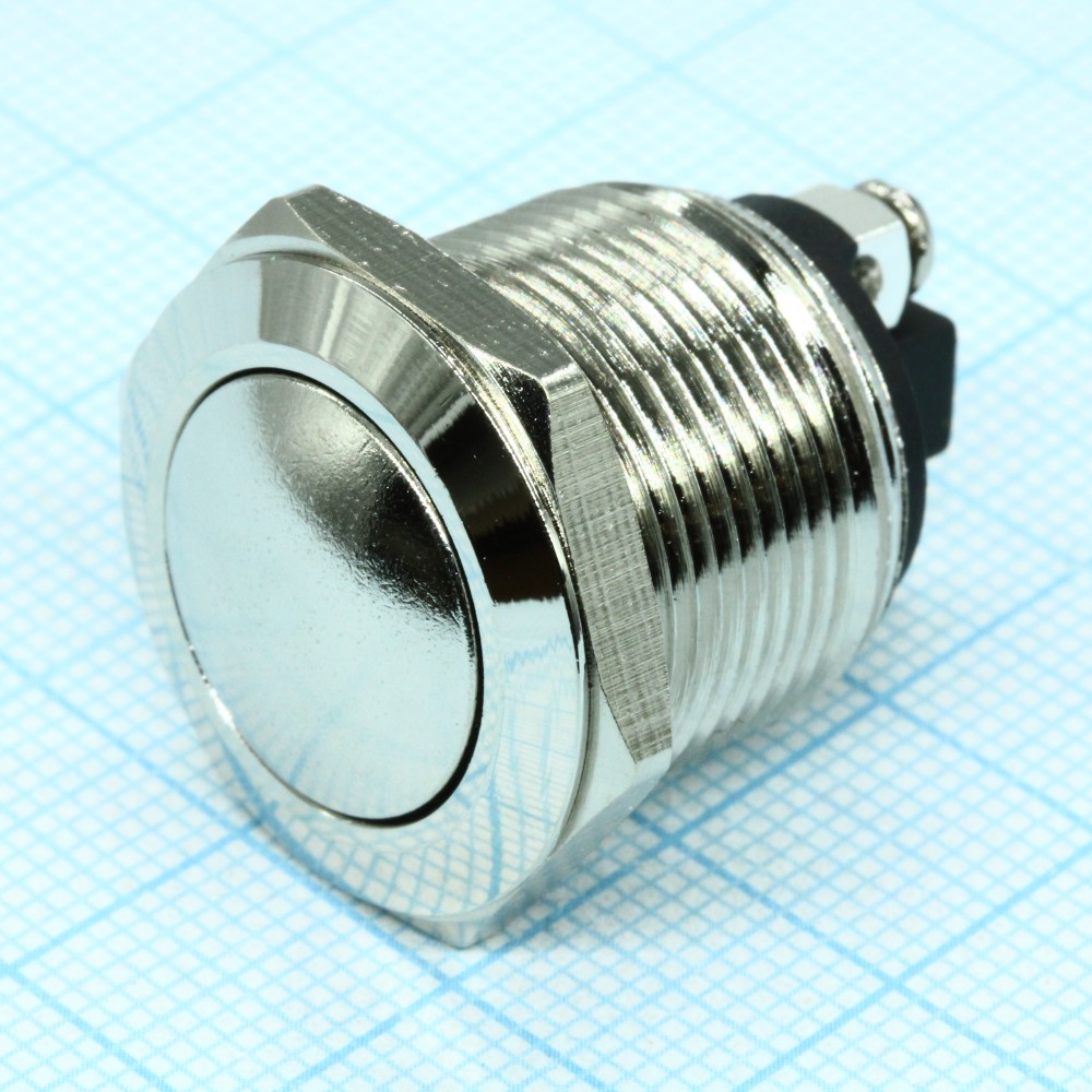 PBS-28B-3, Кнопка на блок антивандальная, металлическая. OFF-(ON) (M19 ...