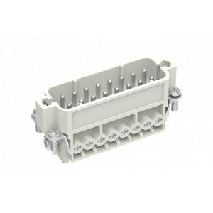 Вилочная контактная вставка SA-016-M, Вилочная контактная вставка, винтовая фиксация, 16 полюсов + PE, типоразмер 16A, 400V, 16A, сечение обслуживаемых проводников 1,0-2,5 мм кв, тип покрытия контактов: серебро