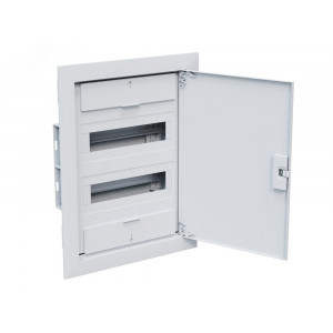 Щит распределительный встраиваемый с пластиковой белой дверцей на 24 модуля, OptiBox Pro 24-VNR-IP40 379799