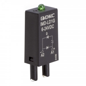 Модуль индикации и защиты, LED зел-ный+диод (A1+), 6-24V DC IMD-LD1G