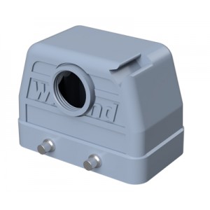 Крышка разъема BAS GOT GB 10 M20 50 A1, Крышка разъема на кабель, типоразмер 10B, без уплотнителя, 1 отверстие с резьбой для кабельных вводов M25x1,5, расположен по длинной стороне корпуса, без защелок (упоры для двух защелок), материал корпуса: алюминиевый сплав