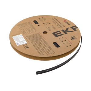 Термоусаживаемая трубка ТУТ нг 12/6 черная рулон PROxima tut-12-b