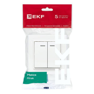 Выключатель 2-кл. СП Минск 10А IP20 с индикатором бел. Basic ERV10-123-10