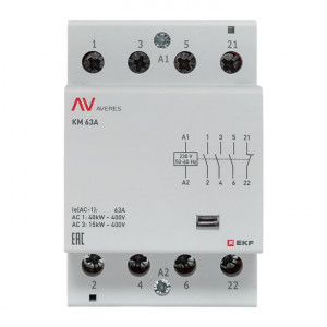 Контактор модульный КМ 63А 3NO+1NC 230VAC (3 мод.) AVERES EKF