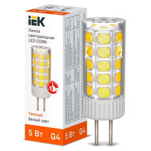 Лампа LED CORN капсула 5Вт 12В 3000К керамика G4 LLE-CORN-5-012-30-G4