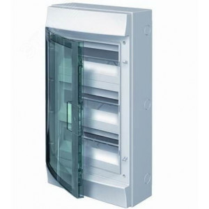 Щит распределительный навесной 36 модулей ЩРн-п-36 пластиковый Mistral65 серая прозрачная дверь с клеммами IP65 (65P12X32A) 1SLM006501A1206