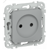 Изображение товара FLITE Розетка без заземления с защитными шторками безвинтовое крепление 10А РСш01-1-ФлС серый IEK FI-R13-10-1-K03