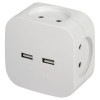 Разветвитель электрический SP-4-USB-W на 4 розетки 220В+ 2xUSB 2400мА без заземл 10А бел. Б0049532