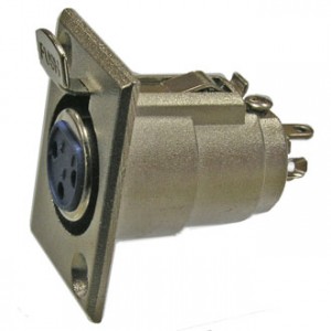JD-394 / AUB-81, Разъём микрофонный XLR с выталкивателем, гнездо на панель