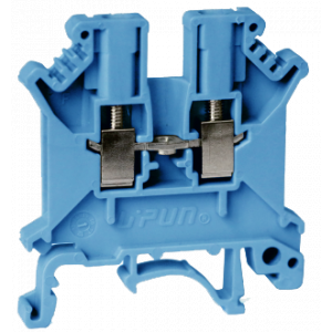 Проходная клемма UKJ-2.5(BU), Проходная клемма, тип фиксации провода: винтовой, номинальное сечение: 2,5 мм кв., 24A, 1000V, ширина: 5,2 мм, цвет: синий, тип монтажа: DIN35