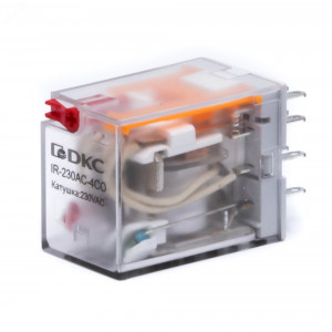 Реле миниатюрное промышленное общего назначения, 4CO, ком. ток 6А, AgSnO2, напряжение 24V AC, опция: тест-кнопка+светодиод