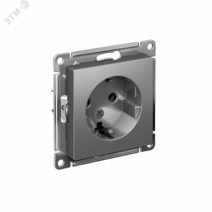 Розетка 1-м СП AtlasDesign 16А IP20 с заземл. механизм сталь SE ATN000943