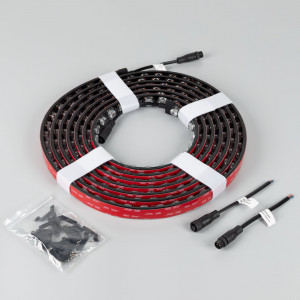 Лента герметичная FLT-PS-A42-BLACK-23mm 24V Warm3000 (21 W/m, IP67, 30deg, 5m) 040920, Светодиодная гибкая лента Wall Washer, герметичная IP67. Светодиоды 2835, 42 шт/м (210 шт на 5м), черная плата, скотч 3М. Цвет свечения ТЕПЛЫЙ 3000К, направленная линза с углом 30°, индекс цветопередачи CRI>80. Питание 24 В, мощность 21 Вт/м (105 Вт на 5