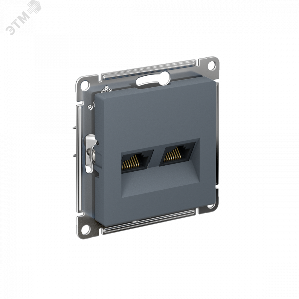 Изображение товара Двойная розетка ATLASDESIGN RJ45 Кат.6А механизм для компьютеров