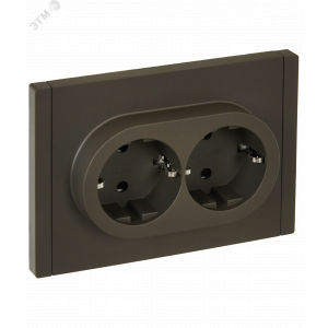 Розетка 2-м СП FORTE&PIANO FP323 16А с заземл. защ. шторки безвинт. крепл. сер. IEK FP-R24-16-1-K03