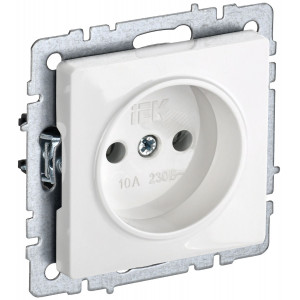 Розетка BRITE РС10-1-0-БрБ 10А без заземл. без защ. шторок бел. BR-R10-10-K01