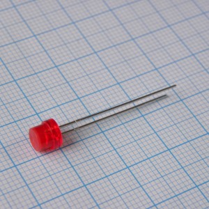 L-433IDT, Светодиод 5мм/красный/625нм/3-8мкд/цилиндр короткий/100°