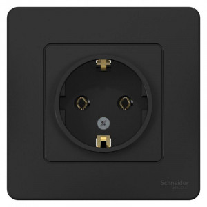 Розетка 1-м СП Blanca 16А IP20 250В с заземл. без защ. шторок антрацит SE BLNRS001016