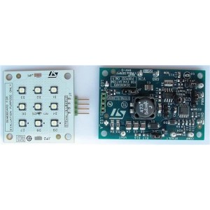 STEVAL-ILL049V12, Средства разработки схем светодиодного освещения  LED driver based on the LED6001 + 9-LED board with NTC sensor