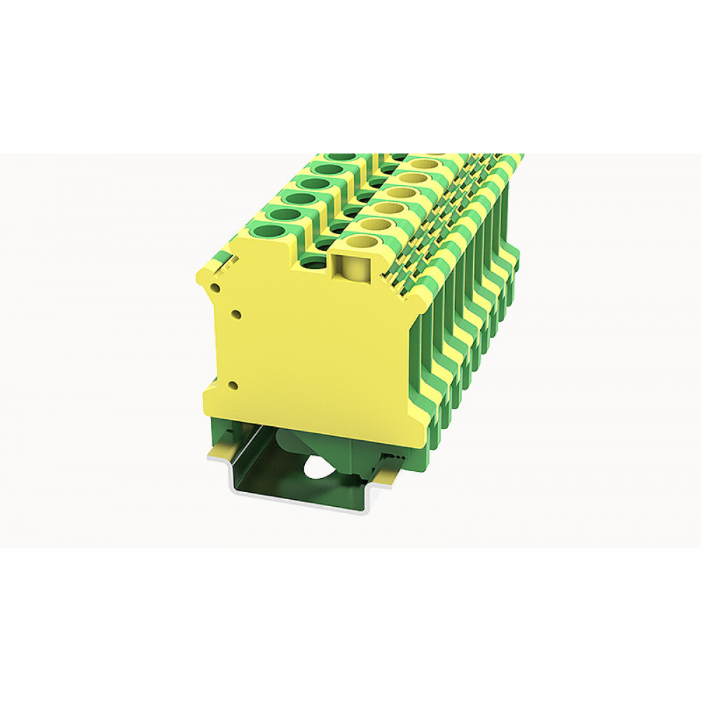 Изображение товара Заземляющая клемма PC6-PE-01P-1Y для заземления монтаж на DIN45 рейку