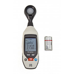 DT-92 Люксметр, Измерение уровня освещения 0...40000 Lux/fc разрешение 0.1 Lux/fc, функции MAX HOLD, автоматическое отключение питания, Bluetooth4.0