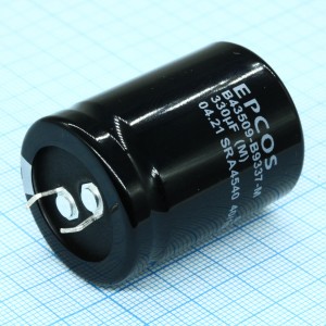 B43509B9337M000, Конденсатор алюминиевый электролитический 330мкФ 400В ±20% (30 X 40мм) защелкиваемые выводы 10мм 1620мА 3000час 105°С  россыпь