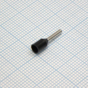 HE  1008  Black, наконечник кабельный торцевой трубчатый с изоляцией, L=14.6/8мм, сеч. пров. 1.0мм2