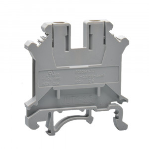 Проходная клемма JUK1-2.5-GY, Проходная клемма, тип фиксации провода: винтовой, номинальное сечение: 2,5 мм кв., 32A, 800V, ширина: 5,2 мм, цвет: серый, тип монтажа: DIN35