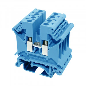 Проходная клемма JUT1-4-BK, Проходная клемма, тип фиксации провода: винтовой, номинальное сечение: 4 мм кв., 800V, ширина: 6,2 мм, цвет: черный, тип монтажа: DIN35