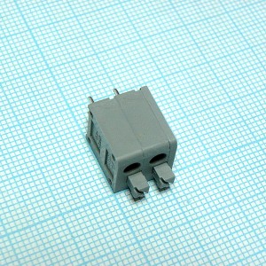 DG236-5.0-02P-11-00A(H), Нажимной безвинтовой клеммный блок на 2 контакта. Зажим типа торцевой контакт. Серия DG236-5.0