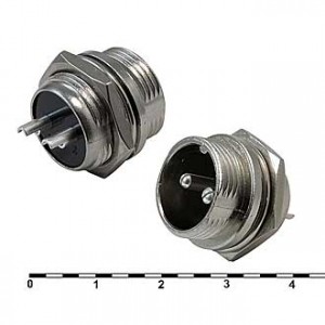 GX16M-2B, Вилка малогабаритная на блок до 15А 250В 2 контакта