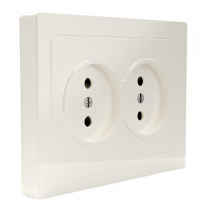 Розетка 2-м СП Pixel 16А IP20 без заземл. в сборе беж. TKE-PX-R2F-C02