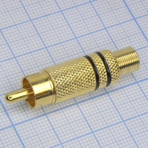RCA Gold штырь с хв. RG59 б/пайки, RCA штекер кабельный, разъем типа 