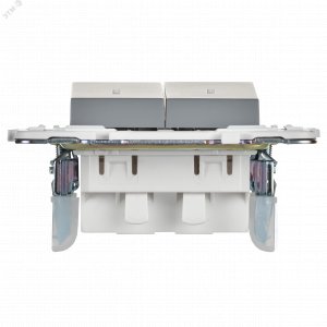 SKANDY Выключатель 2-клавишный проходной с индикацией 10А SK-V10Gr серый IEK SK-V22-1-10-K03