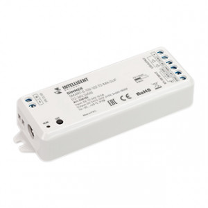 INTELLIGENT ARLIGHT Диммер SMART-0-10V-102-72-MIX-SUF (12-36V, 2x5A) 038182, Диммер для мультибелых (MIX) источников света (0/1-10V). Питание/рабочее напряжение 12-36VDC, входной/выходной ток 5А на канал, 2 канала, выходная мощность 120-360W. Корпус - PVC. Габариты 114х38х20 мм.