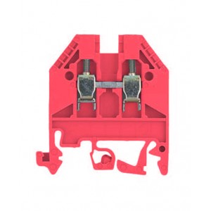 Проходная клемма WK 2.5/U RED, Проходная клемма, тип фиксации провода: винтовой, номинальное сечение: 2,5 мм кв., 24A, 800V, ширина: 5 мм, цвет: красный, тип монтажа: DIN35