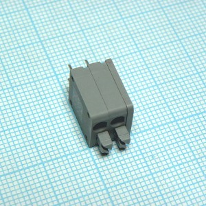 DG236-3.81-02P-11-00A(H), Нажимной безвинтовой клеммный блок на 2 контакта. Зажим типа торцевой контакт. Серия DG236-3.81