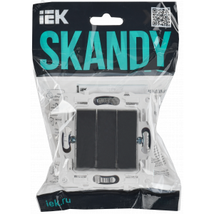 SKANDY Выключатель 3-клавишный 10А SK-V11T титан IEK SK-V30-0-10-K48