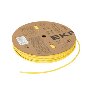 Термоусаживаемая трубка ТУТ нг 6/3 желтая рулон PROxima tut-6-y