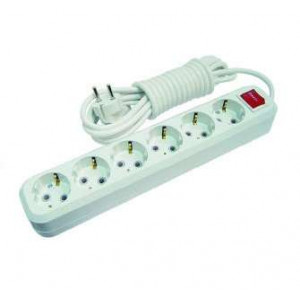 Удлинитель 6х5м с заземл. 16А IP20 с выкл. MGP234