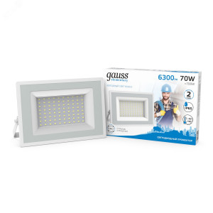 Прожектор светодиодный LED 70W 4900lm IP65 6500К белый 1/20 613120370