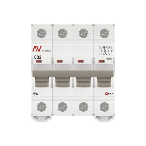 mcb10-4-32C-av Выключатель автоматический AV-10 4P 32A (C) 10kA EKF AVERES(кр.30шт)